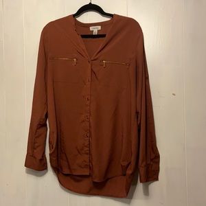 Mauve brownish button down